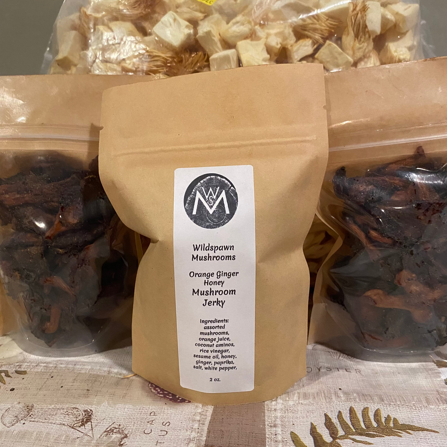 Orange-Ginger-Honey Mushroom Jerky